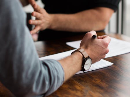 Filling in small business accountancy form